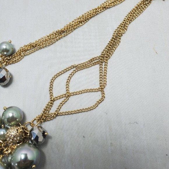 Ali khan Parisian green pearls and cluster necklace with crystal beads - Picture 4 of 8